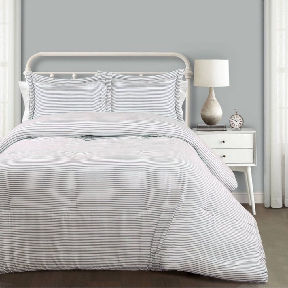 Lush Decor King Farmhouse comforter Set, Blue/White